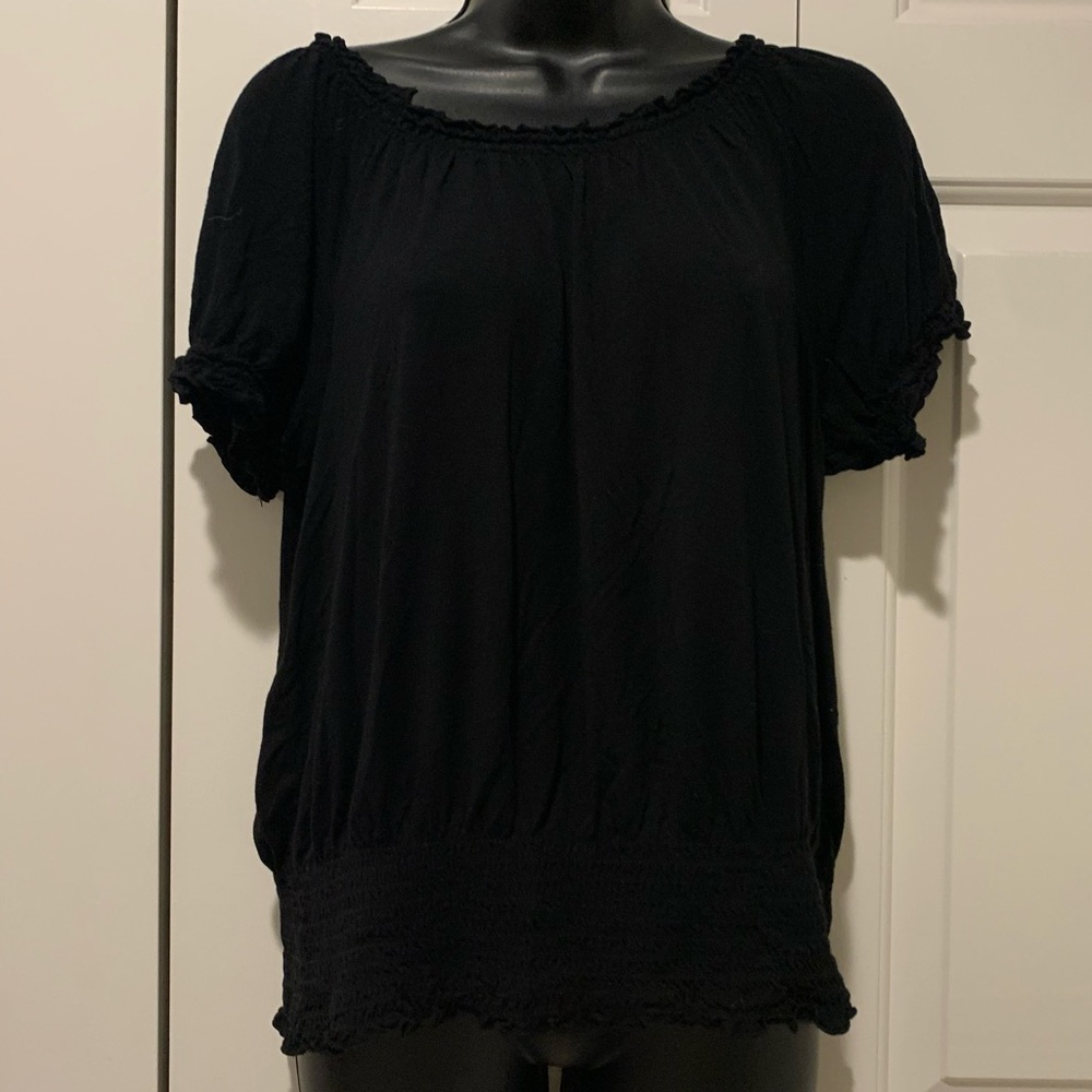 ⭐️ bundle sale ⭐️
 black cinched waist top size L petite